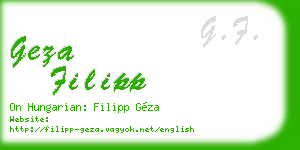 geza filipp business card